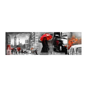 Fototapeten Muster Selbstklebend Deluxe Sticker - Gar keine graue Stadt - London, Stadt, Die Architektur - 100x30 cm