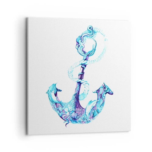 Bild auf Leinwand - Leinwandbild - Der Vertraute der Geheimnisse des Meeres - 60x60 cm