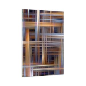 Glasbild - Bild auf glas - Abstrakte geometrische Muster in Pastellfarben - 80x120cm - Aus Licht gewebt - Moderne Wanddekoration für Wohnzimmer und Schlafzimmer ARTTOR