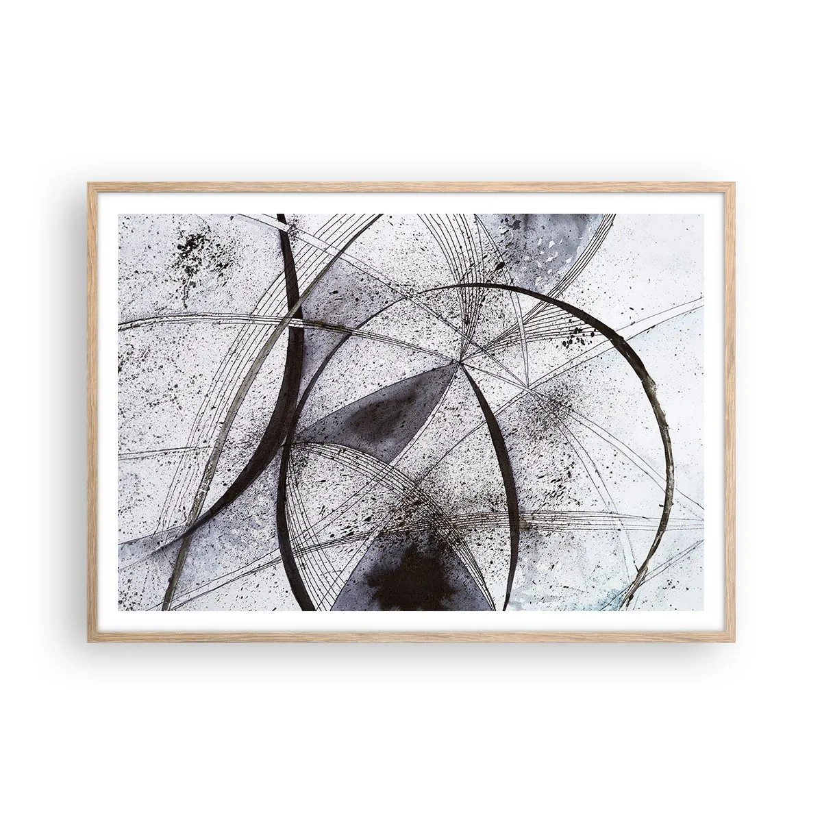 Poster in einem Rahmen aus heller Eiche - Futuristische Fantasie - 100x70 cm