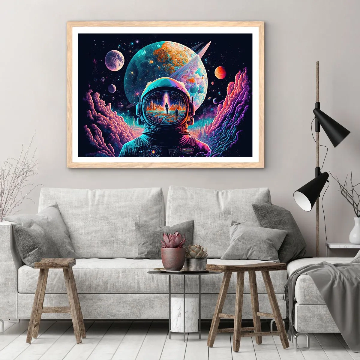 Poster in einem Rahmen aus heller Eiche - Philosophen haben nicht davon geträumt - 50x40 cm