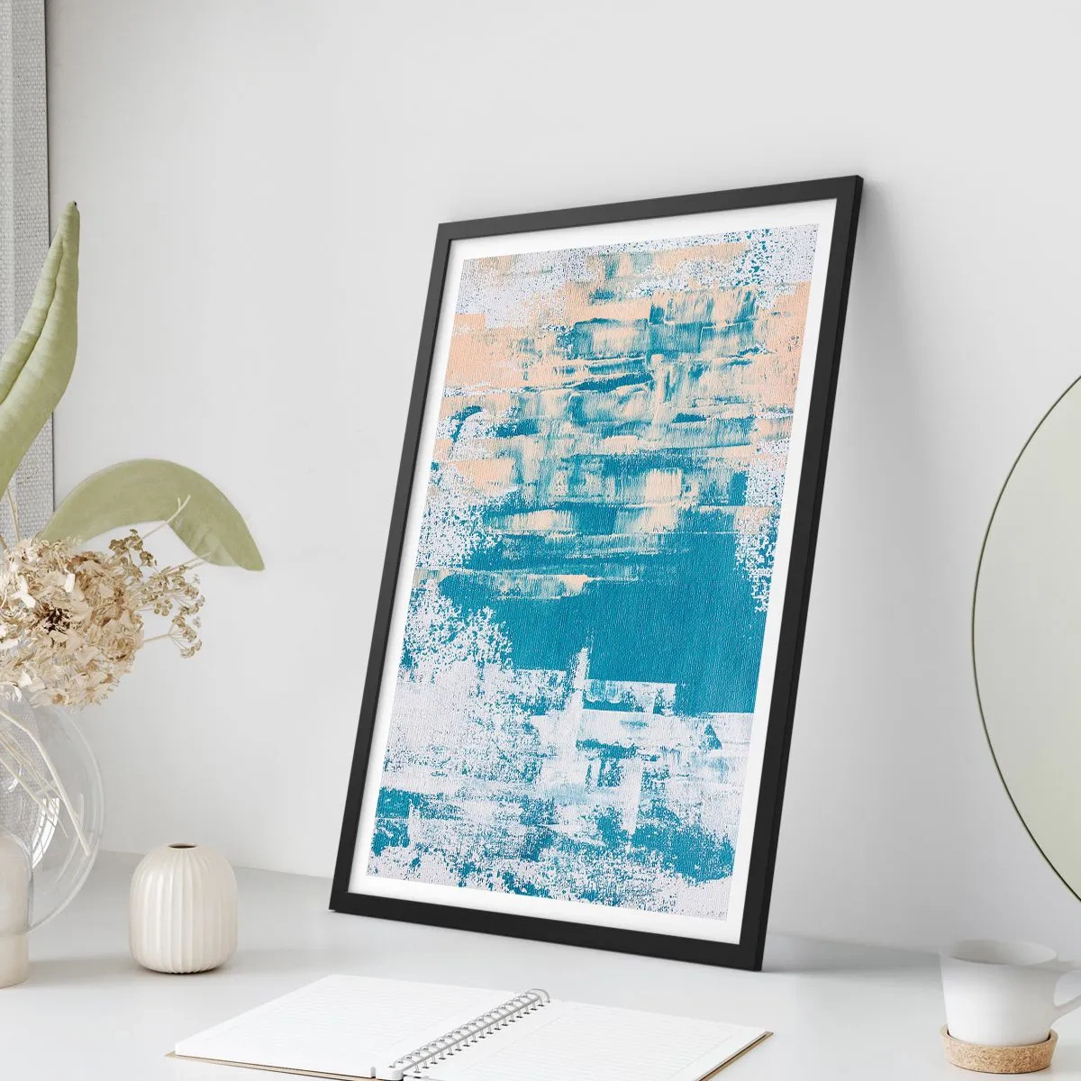 Poster in einem schwarzem Rahmen - Durch einen Eiszapfen - 40x50 cm