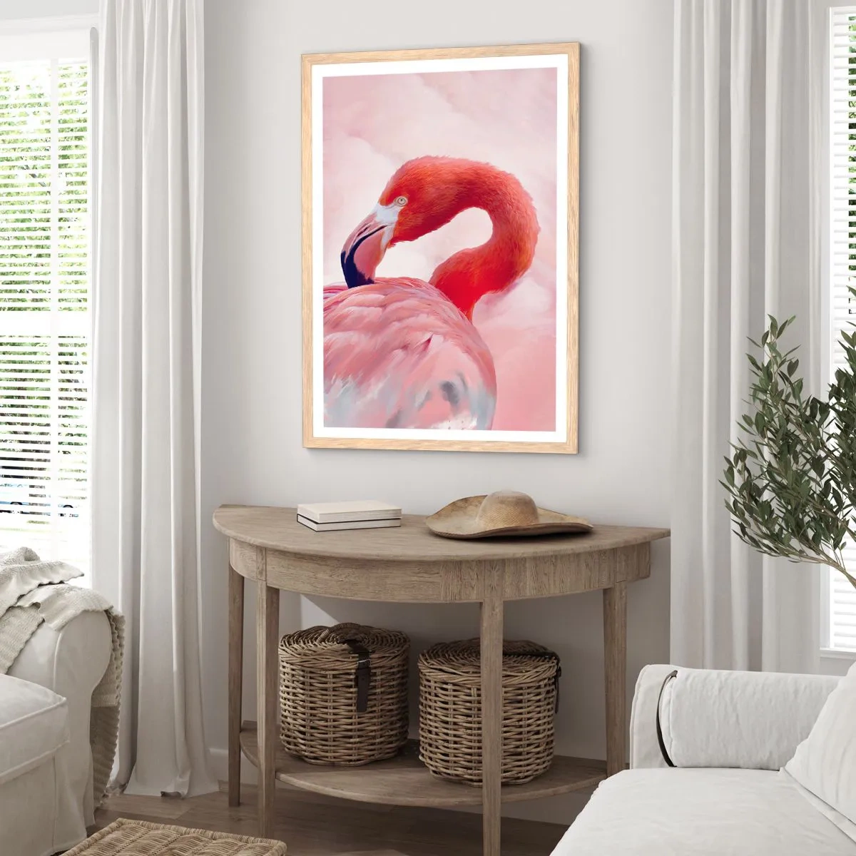 Poster in einem Rahmen aus heller Eiche - Vogel Schönheit - 61x91 cm