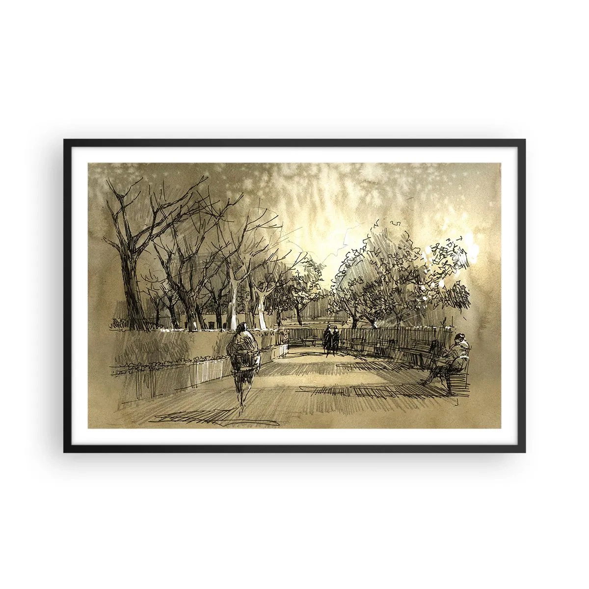 Poster in einem schwarzem Rahmen - Ein Moment mit einer Feder angehalten - 91x61 cm