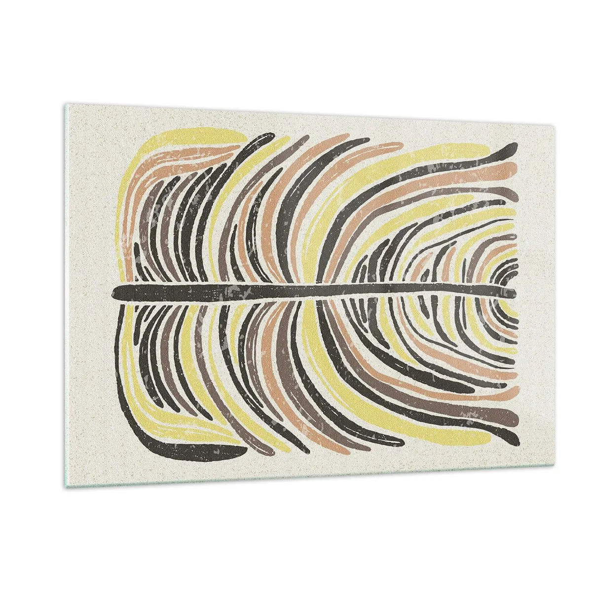 Glasbild - Bild auf glas - Organische Abstraktion in warmen Erdtönen auf hellem Hintergrund - 120x80cm - Abstraktion voller Leben - Moderne Wanddekoration für Wohnzimmer und Schlafzimmer ARTTOR