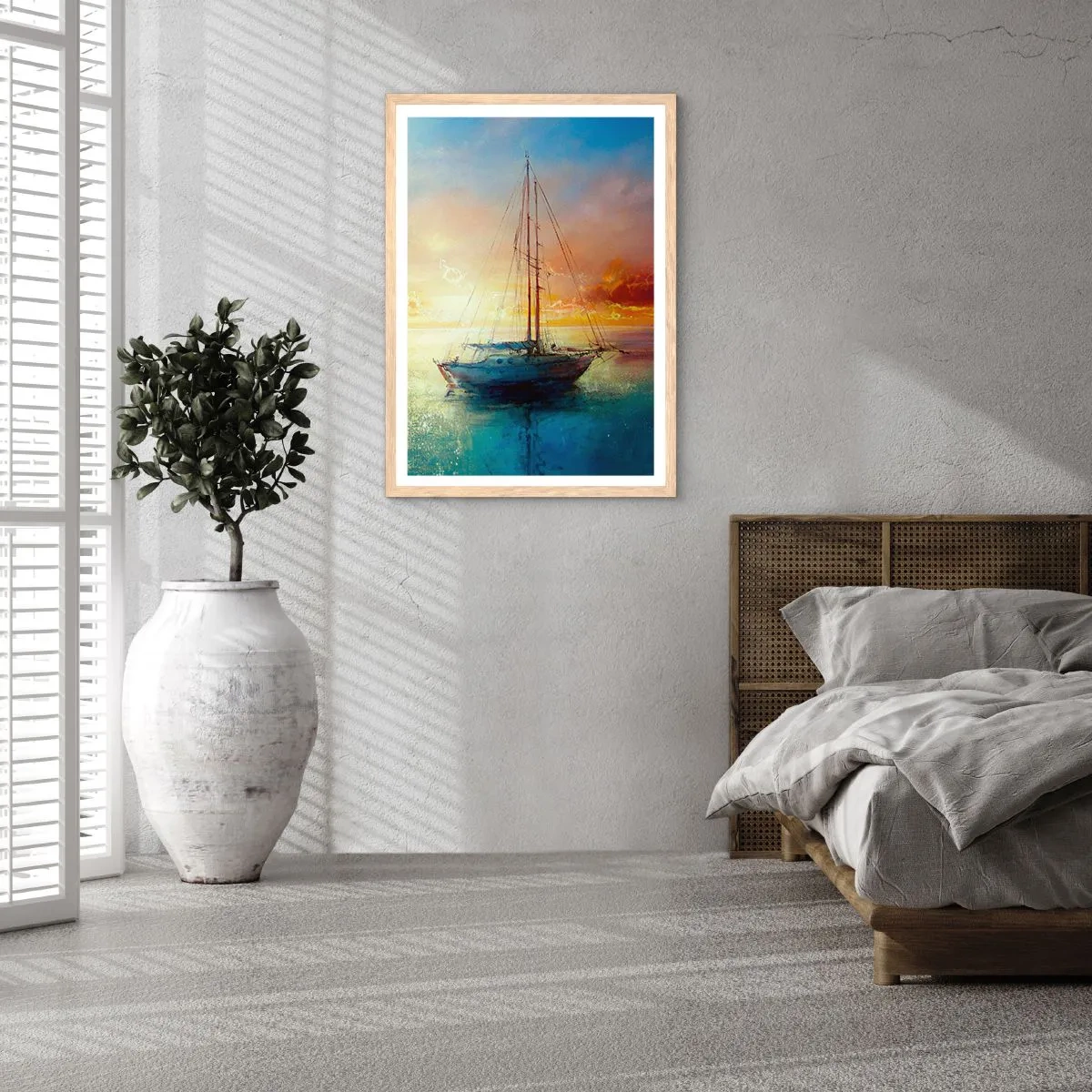 Poster in einem Rahmen aus heller Eiche - In einer goldenen Bucht - 61x91 cm