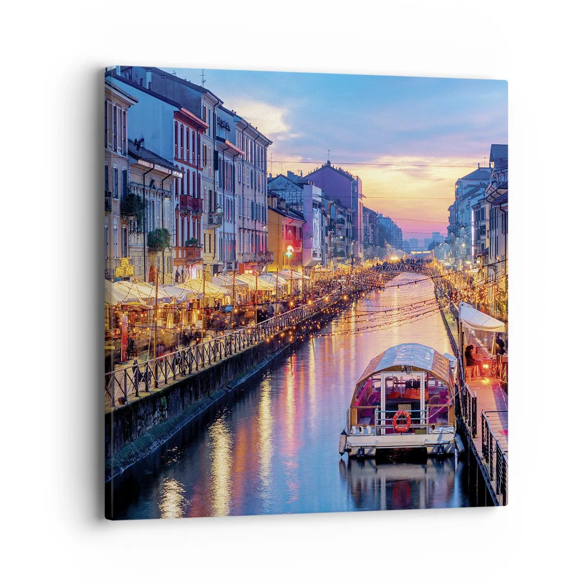 Bild auf Leinwand - Leinwandbild - Ein Abend voller Licht und Spaß - 40x40 cm