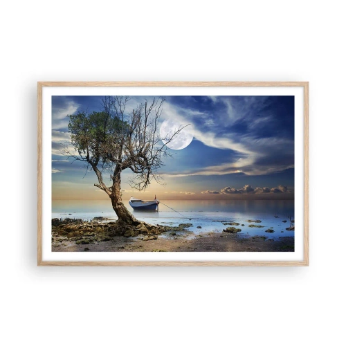 Poster in einem Rahmen aus heller Eiche - Ist das das Ende oder der Anfang? - 91x61 cm