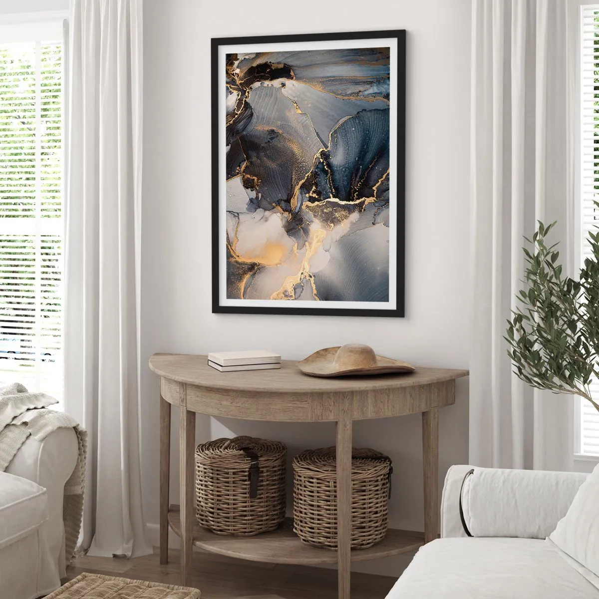 Poster in einem schwarzem Rahmen - Leben aus Stein - 30x40 cm