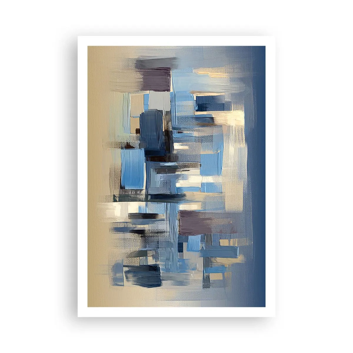 Poster - Blaue Konstruktion - 70x100 cm