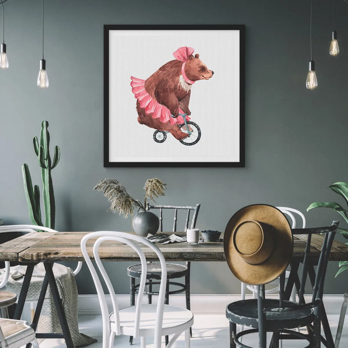 Poster in einem schwarzem Rahmen - Was für ein Affentheater! - 50x50 cm