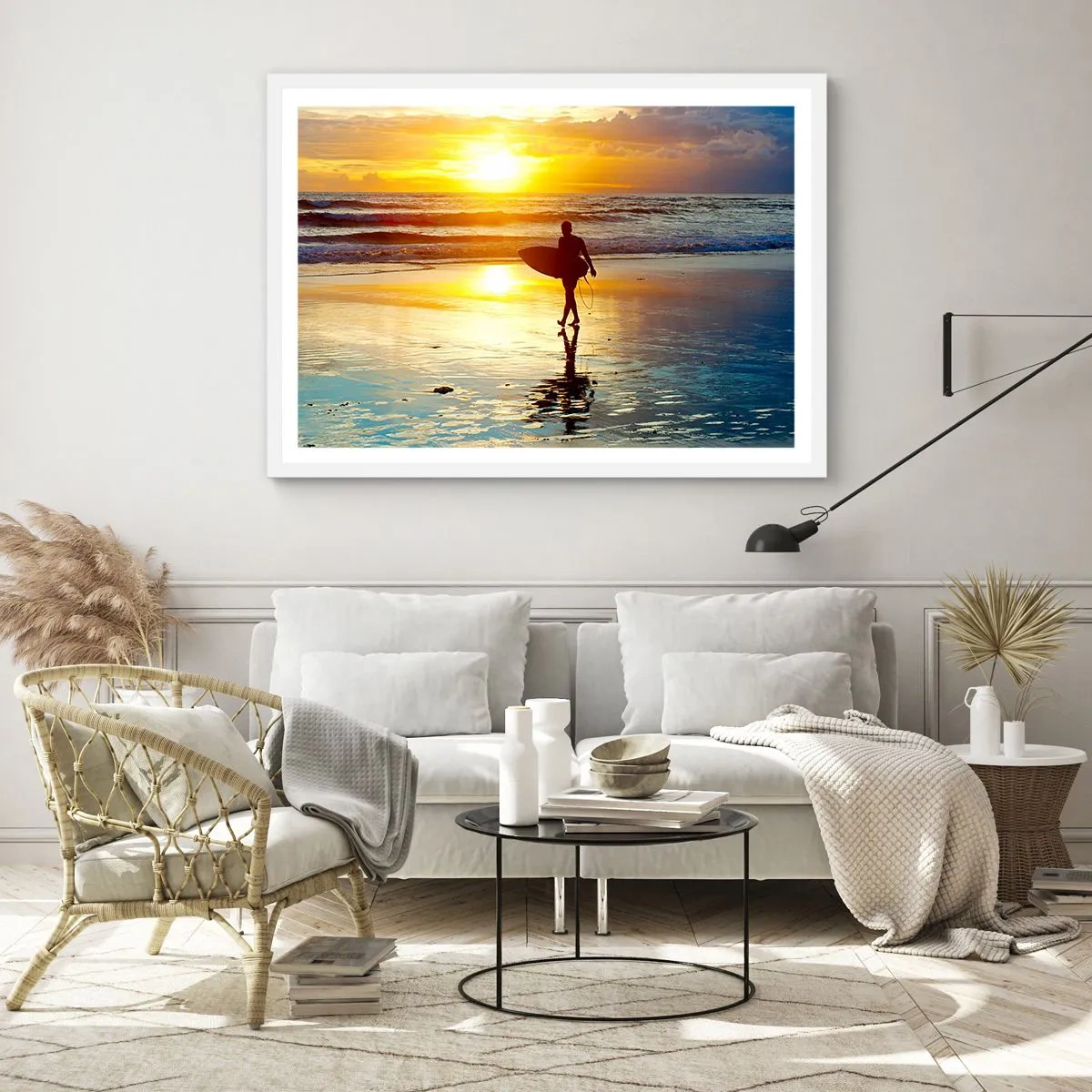 Poster in einem weißen Rahmen - Die Rückkehr des Kriegers - 70x50 cm