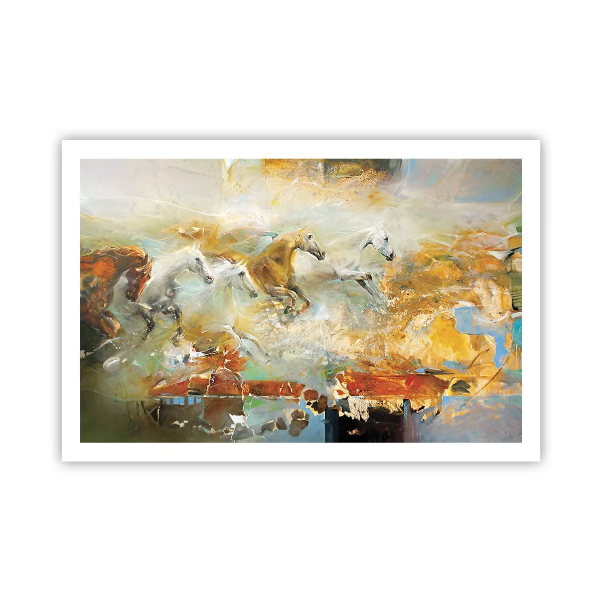 Poster - Im Galopp durch das Licht - 91x61 cm