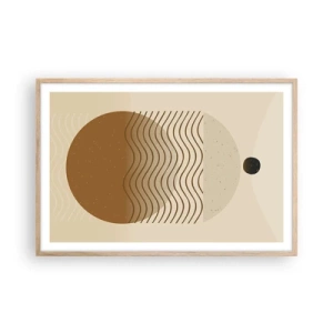 Poster in einem Rahmen aus heller Eiche - Zur Entstehung geometrischer Figuren - 91x61 cm