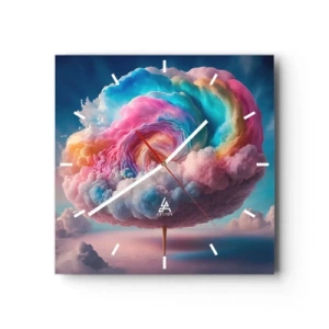 Wanduhr - Glasuhr - Traum von einem Vergnügungspark - 40x40 cm