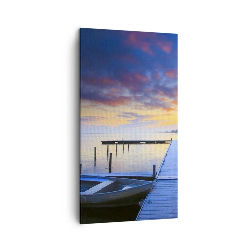 Bild auf Leinwand - Leinwandbild - Violett-goldene Ruhe - 45x80 cm