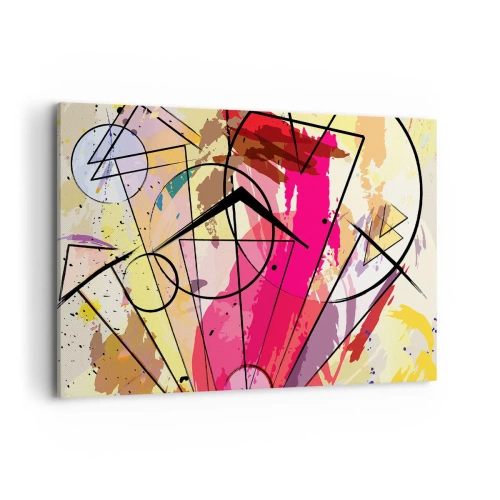 Bild auf Leinwand - Leinwandbild - Abstraktion mit Linien und geometrischen Formen - 120x80cm - Explosion - Moderne Wanddekoration für Wohnzimmer und Schlafzimmer ARTTOR