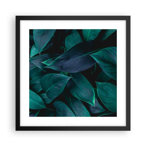 Poster in einem schwarzem Rahmen - Grün in sich selbst - 40x40 cm