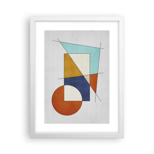 Poster in einem weißen Rahmen - Abstraktion: modernistisches Spiel - 30x40 cm