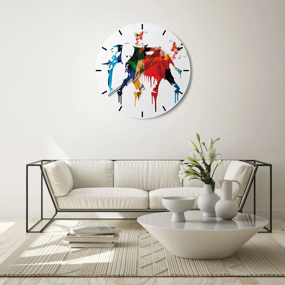 Wanduhr - Glasuhr - Jeder kann tanzen - 40x40 cm