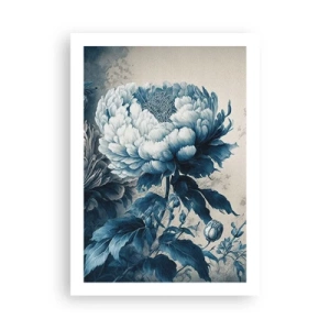 Poster - Zarte blaue Blume im Vintage-Stil - 50x70cm - Passendes Paar - Moderne Wanddekoration für Wohnzimmer und Schlafzimmer ARTTOR