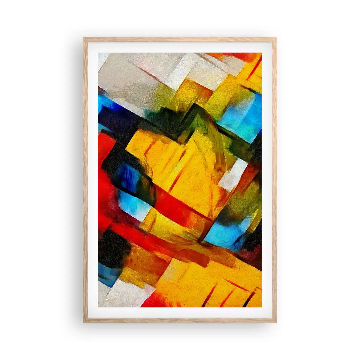 Poster in einem Rahmen aus heller Eiche - Ein bunter Interleaver - 61x91 cm