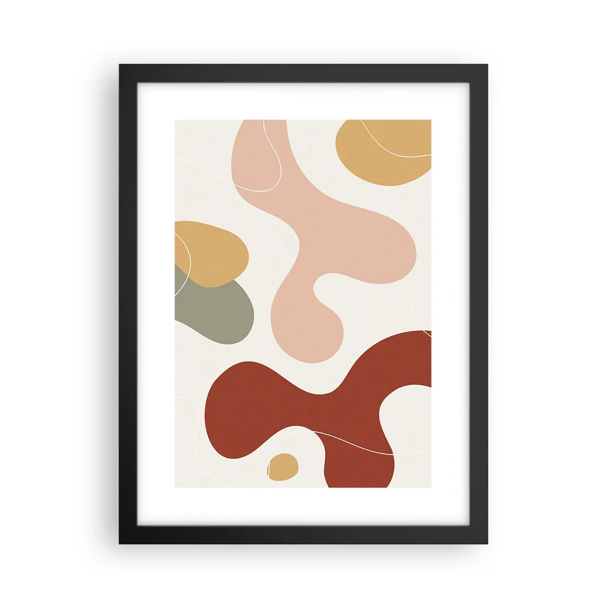 Poster in einem schwarzem Rahmen - Kringel oder Schnörkel? - 30x40 cm