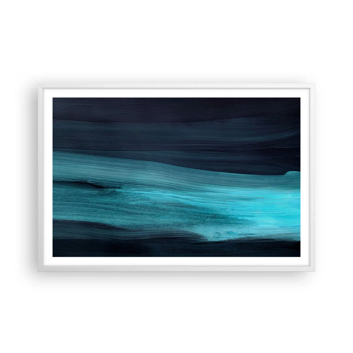 Poster in einem weißen Rahmen - Gehen Sie mit dem Strom - 91x61 cm