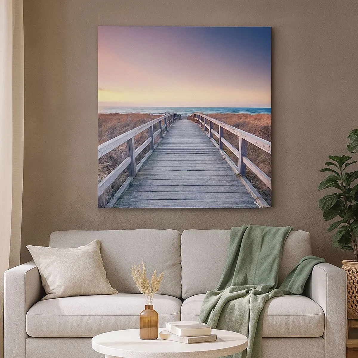 Bild auf Leinwand - Leinwandbild - Baltische Abend-Aurora - 30x30 cm