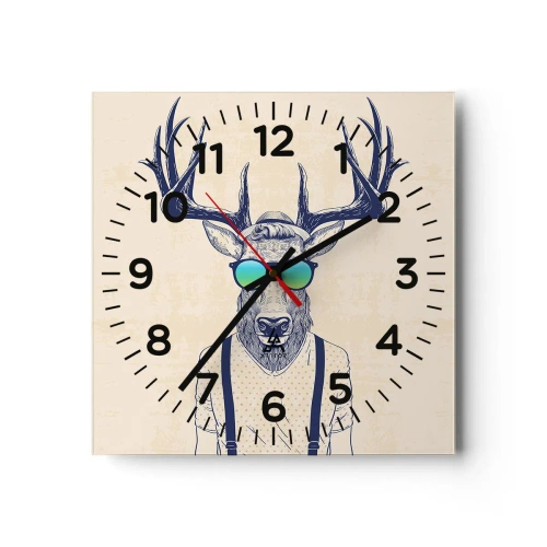 Wanduhr - Glasuhr - Wen hast du erwartet? - 30x30 cm