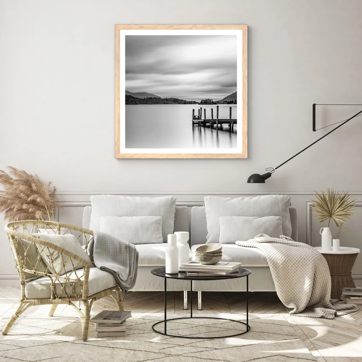 Poster in einem Rahmen aus heller Eiche - Milde und Kraft - 60x60 cm