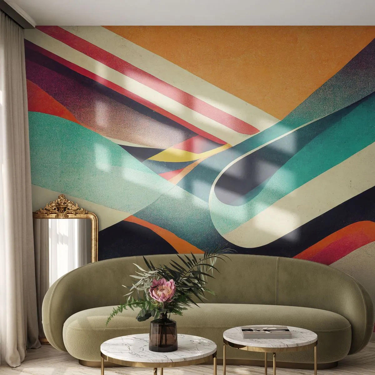 Fototapete Premium Canvas - Intensive Komposition - Abstraktion, Stück, Linien - 500x350 cm