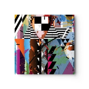 Wanduhr - Glasuhr - Abstrakte geometrische Komposition mit lebendigen Farben - 30x30cm - Geometrisch und organisch - Moderne Wanddekoration für Wohnzimmer und Schlafzimmer ARTTOR