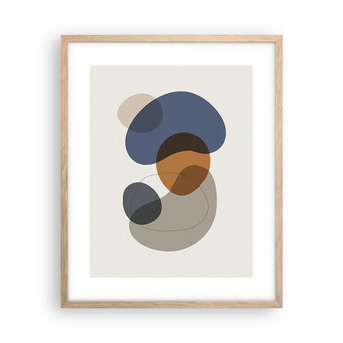 Poster in einem Rahmen aus heller Eiche - Farbtropfen - 40x50 cm