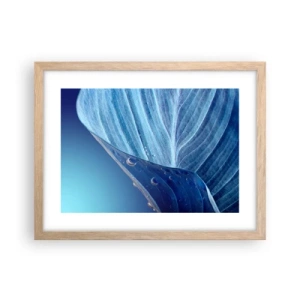 Poster in einem Rahmen aus heller Eiche - Versteckte Tropfen vom Blau - 40x30 cm