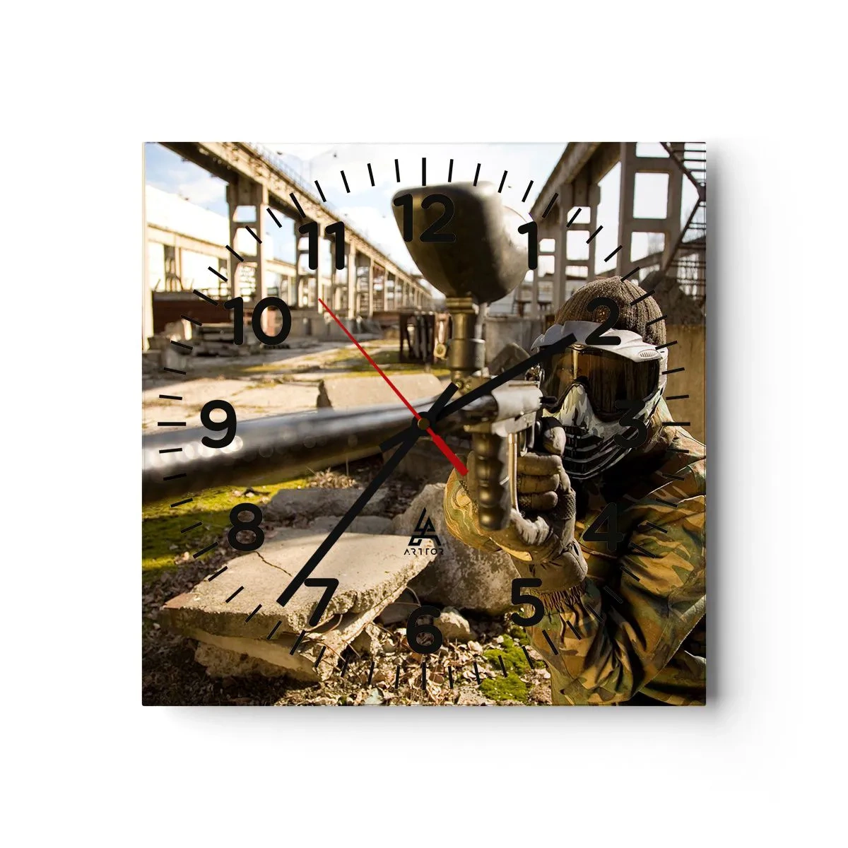 Wanduhr - Glasuhr - Auch du kannst ein Held werden - 30x30 cm