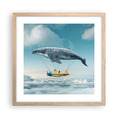 Poster in einem Rahmen aus heller Eiche - Warum nicht? - 40x40 cm