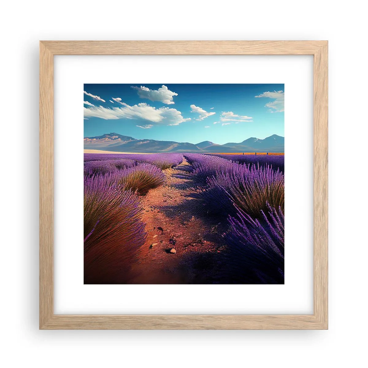 Poster in einem Rahmen aus heller Eiche - Duftende Felder - 30x30 cm