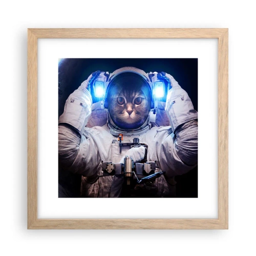 Poster in einem Rahmen aus heller Eiche - Houston, du hast ein Problem - 30x30 cm