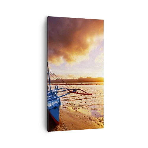 Bild auf Leinwand - Leinwandbild - Nach einem Tag sich im Sand ausstrecken - 55x100 cm