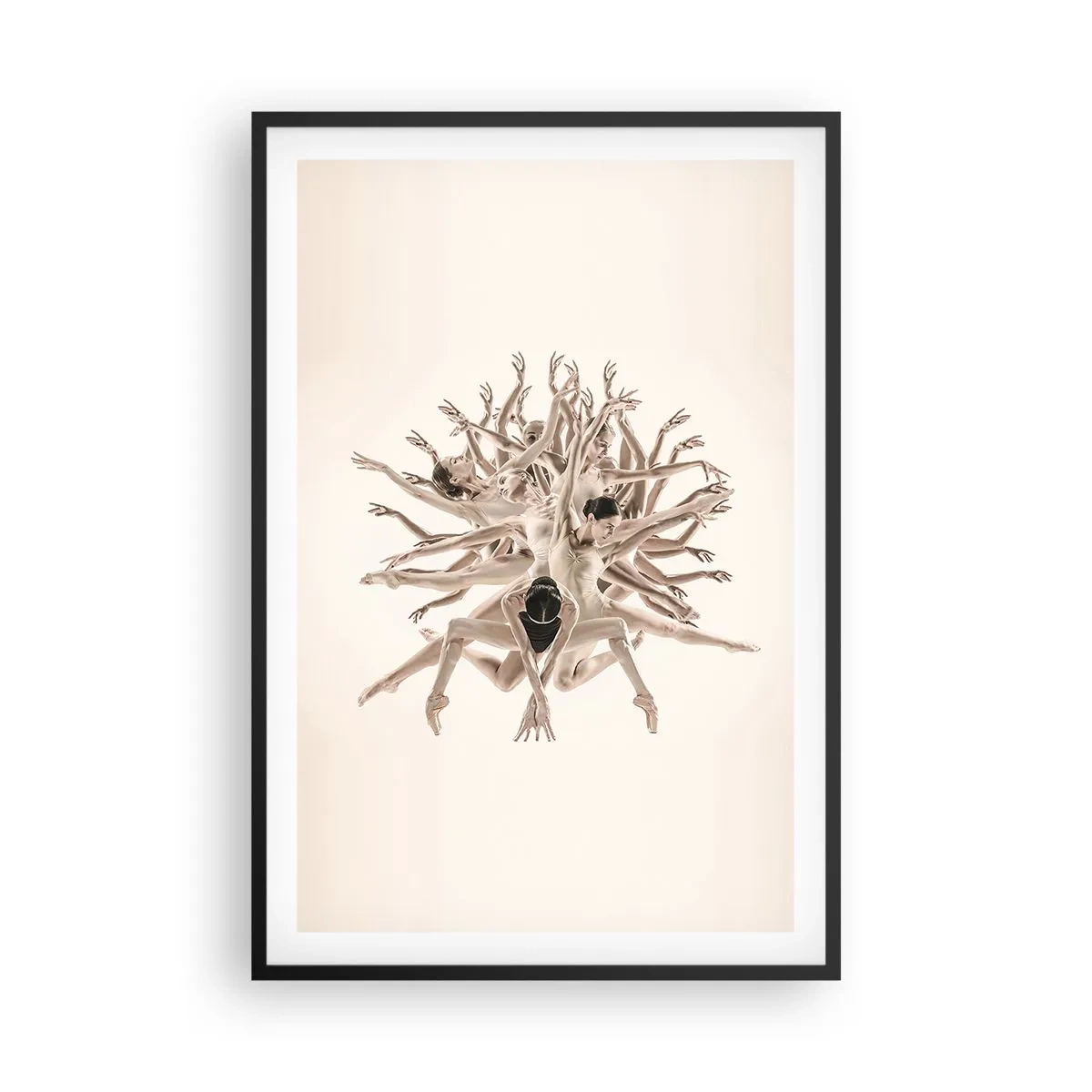Poster in einem schwarzem Rahmen - Aufblühen im Tanz - 61x91 cm