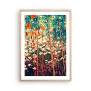 Poster in einem Rahmen aus heller Eiche - Das geheime Leben der Blätter - 50x70 cm