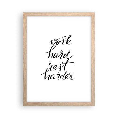 Poster in einem Rahmen aus heller Eiche - Lebensbalance - 30x40 cm