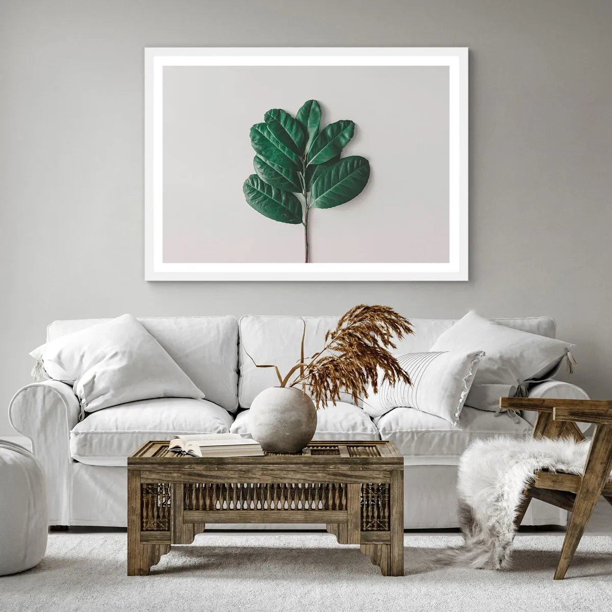 Poster in einem weißen Rahmen - Eine Zeichnung purer Natur - 50x50 cm