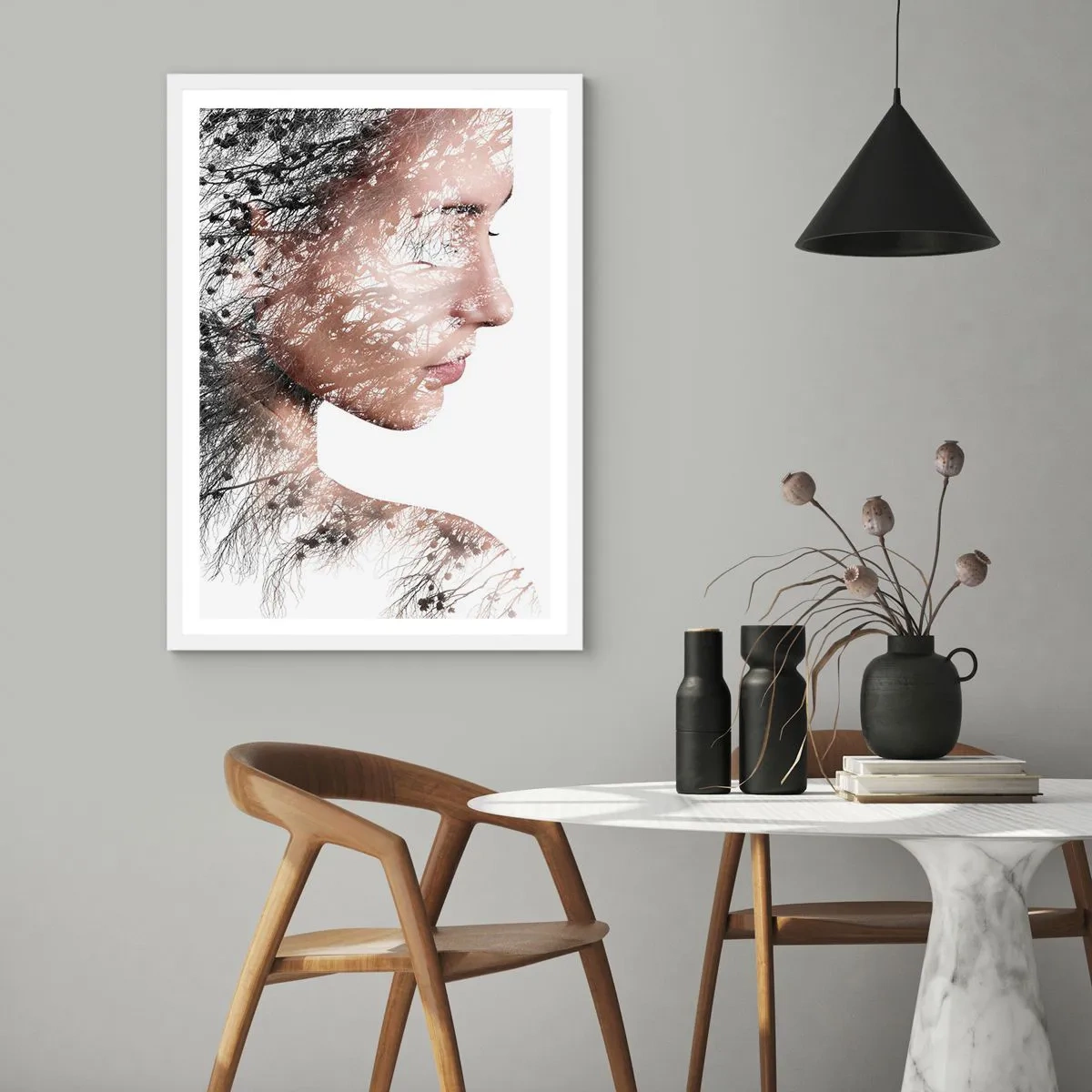 Poster in einem weißen Rahmen - Der Geist des Waldes - 30x40 cm
