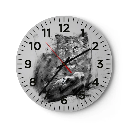 Wanduhr - Glasuhr - Ja, ich höre aufmerksam zu - 30x30 cm