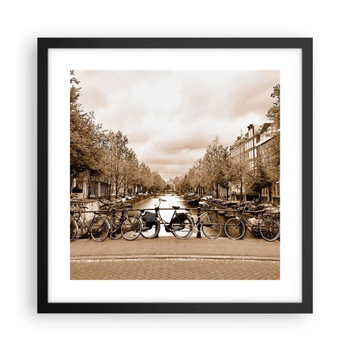 Poster in einem schwarzem Rahmen - Niederländische Atmosphäre - 40x40 cm