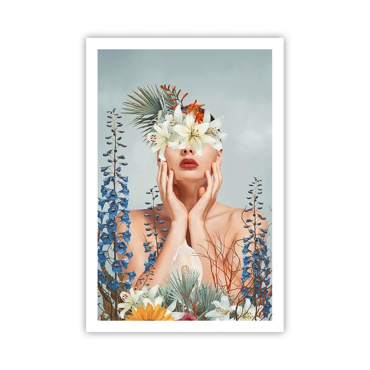 Poster - Frau - Blume - 61x91 cm