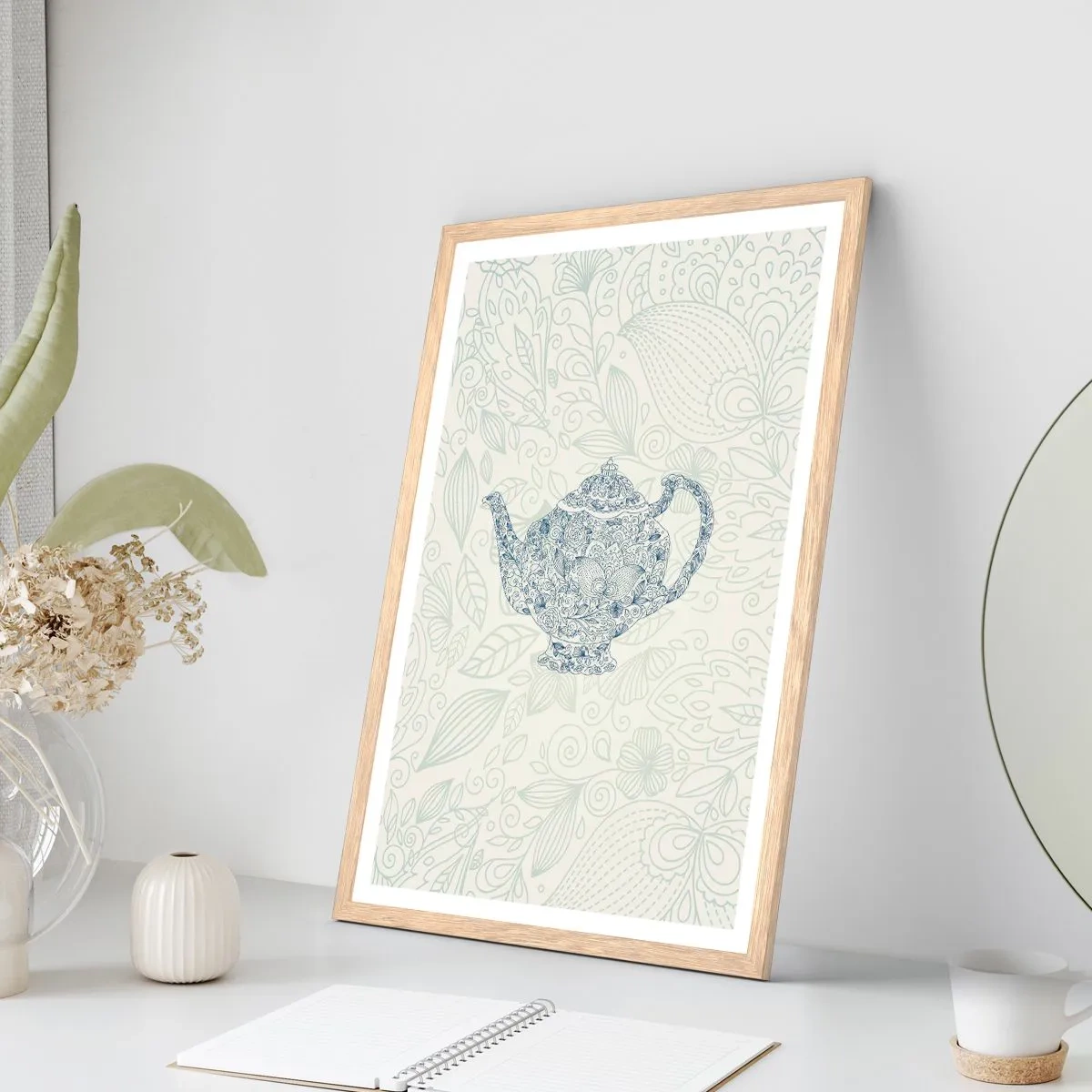 Poster in einem Rahmen aus heller Eiche - Tee-Charm - 70x100 cm