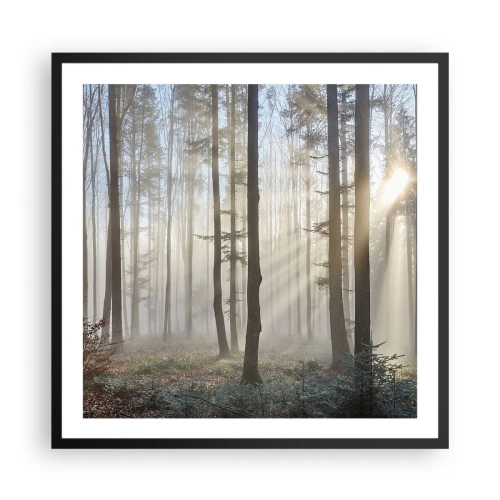 Poster in einem schwarzem Rahmen - Der Nebel ist auch aufgewacht - 60x60 cm